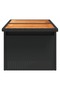Garden Table Black 100x55x73 cm Poly Rattan and Acacia Wood - 5