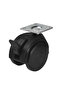 Hts Eko Large Table Wheel with Swivel and Brake for Furniture 48 mm Code 421 |   30 kg Capacity Black Wheel