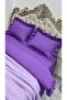 Purple Elastic Skirted Flawless Bed Sheet and Duvet Cover Set - 6