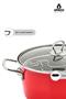 Crispella 22 cm Enamel Frying Pan with Glass Lid - Red - 4