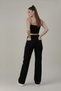 Women's Ice Black Super High Waist Loose Stretch Fabric Baggy Leg Denim Jeans Pants - 4
