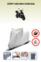 Gray Rear Bag Lock Incompatible Rks Galaxy Gold 125 Compatible Motorcycle Tarpaulin, 4 Seasons