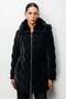 Patterned Puffer Jacket with Fur Collar