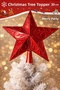 20 cm Christmas Tree Toppers Star – Red / Gold – Stylish and Shiny Tree Ornament