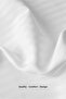 Imperial Series Striped Cotton Satin Single Duvet Cover Set with Elastic Fitted Sheet Hotel White Lux - 7