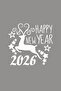 Happy New Year 2026 Window Decoration – Deer Themed Christmas Glass Sticker (White) - 4
