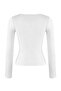 Ecru Transparent Flexible Bodycon Knitted Blouse Twoaw26Bz00306 - 6