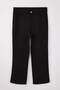 Solmayan Siyah Yüksek Bel Geniş Paça Esnek Crop Straight Fit Büyük Beden Pantolon TBBAW26CJ00056 - 5