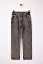 Gri Yüksek Bel %100 Pamuk Düz Kesim Straight Jeans TWOSS26JE00021 - 5