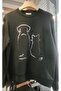 Dog Pattern Detailed Crew Neck Sweatshirt - 2