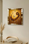 ساعة حائط مزخرفة من خشب MDF مع إطار ذهبي وكتابة فاف - 5