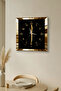 ساعة حائط ديكورية من MDF بإطار ذهبي وتصميم إيليف - 5