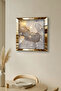 Gold Framed Abstract Clock Themed Decorative Mdf Wall Clock - 5