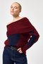 2123 Diamond Patterned Sweater Burgundy-Navy - 6