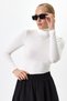 White Turtleneck Long Sleeve Slim Fit Blouse 2504 - 6