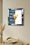Silver Framed Geometric Time Themed Decorative Mdf Wall Clock - 5