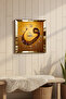ساعة حائط مزخرفة من خشب MDF مع إطار ذهبي وكتابة فاف - 4