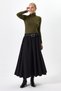 Khaki Turtleneck Long Sleeve Slim Fit Blouse 2504 - 7