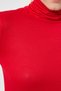 Red Turtleneck Long Sleeve Slim Fit Blouse 2504 - 4