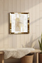 ساعة حائط ديكورية من MDF بإطار ذهبي وتصميم تجريدي - 4