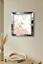 Silver Framed Abstract Clock Themed Decorative Mdf Wall Clock - 5