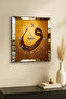 ساعة حائط مزخرفة من خشب MDF مع إطار ذهبي وكتابة فاف - 3