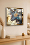 ساعة حائط ديكورية من MDF بإطار ذهبي وتصميم أهنك الأزرق - 2