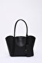 Black Shk122 Faux Leather, Snap Fastener, Makeup Bag, Wallet, Hand, Arm and Shoulder Bag