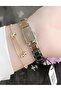 New Model Dk - Yellow Bicolor Steel Bracelet Silver Dial Women's Wristwatch+Gift Bangle - 3
