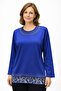 Relaxed Cut Round Neck Stone Embroidered Women's Mother Combed Cotton Blouse