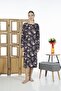 Estiva 23246-2 Top Button Long Sleeve Print Lycra Viscose Casual Dress - 6