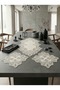 French Lace Venus Model Linen Gardenia Luxury 3-Piece Runner Living Room Coffee Table Cover