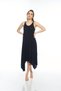 23233 Women's Solid Colored Lycra Viscose Dress with Shoulder Buckle - 2