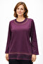 Relaxed Cut Round Neck Stone Embroidered Women's Mother Combed Cotton Blouse