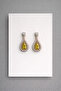 Steel Yellow Crystal Drop Stone Palace Series Mihrimah Earrings - Does not blacken-