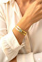 Handmade Pure Brass Natural Stone Cuff Bracelet Authentic Wide Bohemian Adjustable Cuff Bracelet