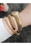 Dk New Year Snake Model Gold Steel Bracelet Women Wrist Watch+ Gift Bracelet - 3