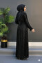 Modest Evening Dress Sequined Pleated Long Dress - 4