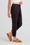 Women's Cotton Fabric Elastic Waist Elastic Leg Comfortable Cut Trousers Cotton Black - 5