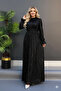 Modest Evening Dress Sequined Pleated Long Dress - 2