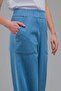 Women's Slim Jeans with Pockets, Wide Legs and Elastic Waist, Indigo Light Blue - 6