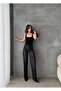 Women's Black Color Shiny Stone Special Design Jean Denim Pants - 7
