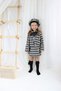 Girl's Santa Black and White Plaid Skirt Jacket Cap Bottom Top Set Christmas Set with Bandana Gift - 5