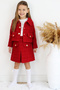 Girl's Carmen Red Tweed Skirt Jacket Top and Bottom Set October 29 Show Outfit - 8