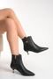 Women's Black Pointed Toe 5 cm Heeled Stylish Ankle Boots—Elegant, Comfortable, Suitable for Everyday-Classic Combinations - 2