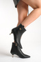 Women's Black Pointed Toe 5 cm Heeled Stylish Ankle Boots—Elegant, Comfortable, Suitable for Everyday-Classic Combinations - 7