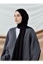 Combed Cotton Shawl with Stitched Edges in Black - 3