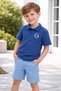 Style Lakos Leaf Pattern Adjustable Waist Short Sleeve Shorts Set of 2 - 3