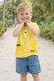 Tarz Lakos Palm Patterned Adjustable Waist Short Sleeve Shorts 2-Piece Set Children's and Baby Clothing Essence - 2