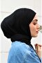 Combed Cotton Shawl with Stitched Edges in Black - 2